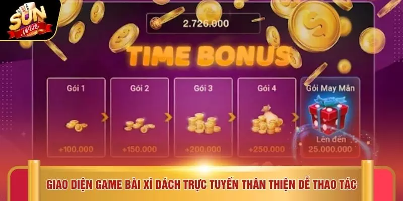 Giao diện game bài xì dách trực tuyến thân thiện dễ thao tác